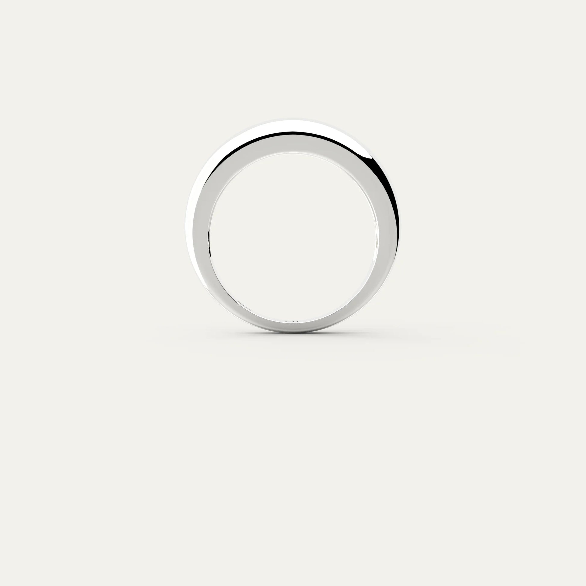 Goldmacher Bold Dome Ring – Rhodium Silver Statement Band Styled Alone or in a Stack
