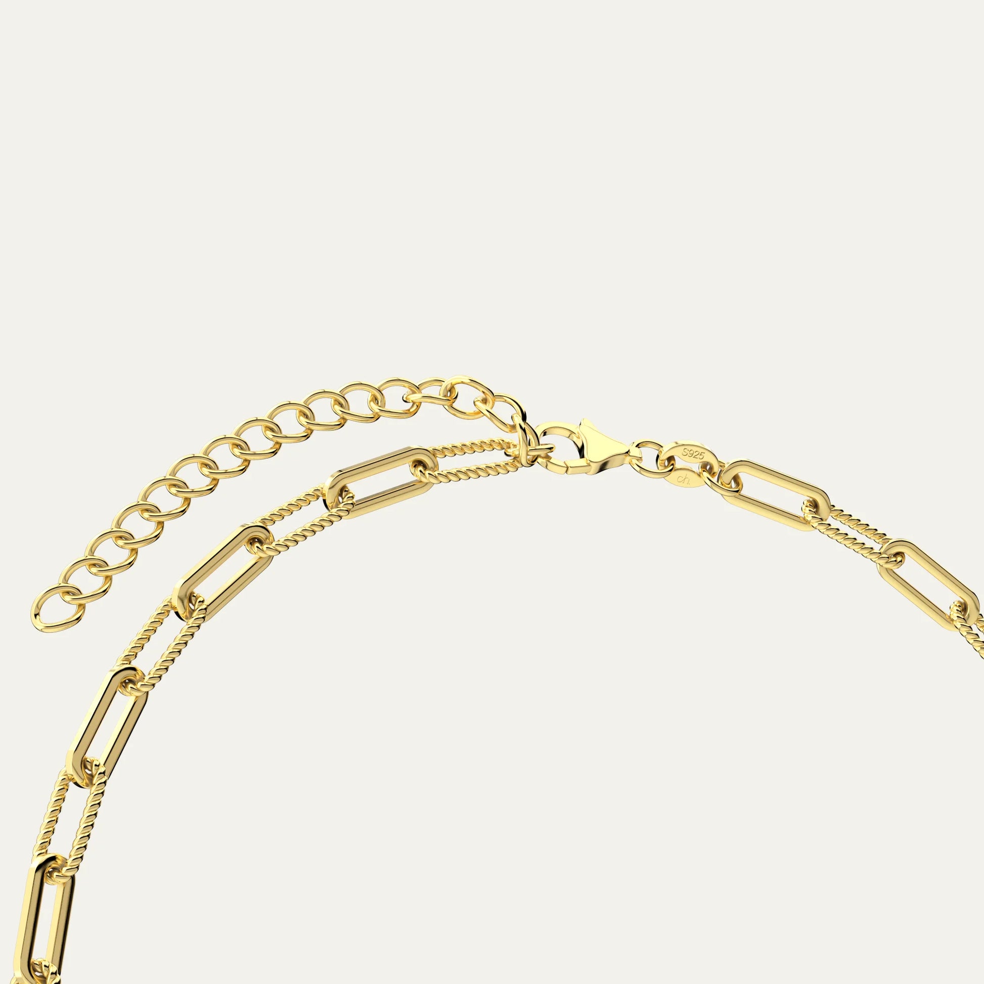 18K Gold Plated Bold Chain Necklace – Modern Layering Jewelry with Sculptural Paperclip Link Design