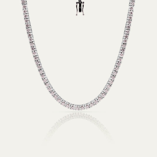 Goldmacher Canes 4mm tennis chain in silver with round moissanite stones