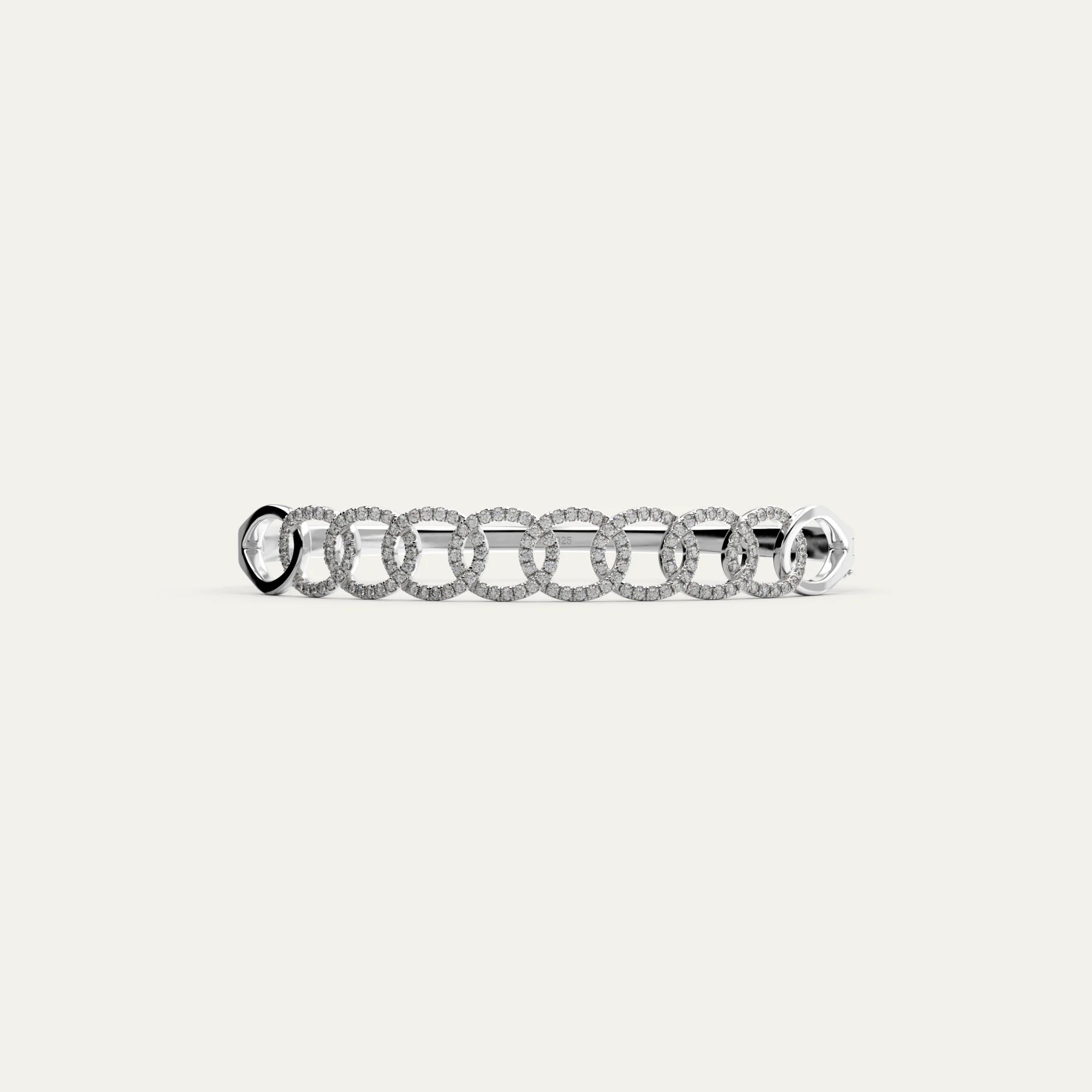 Side view of Goldmacher Cuban Link Bracelet showing open clasp and structure
