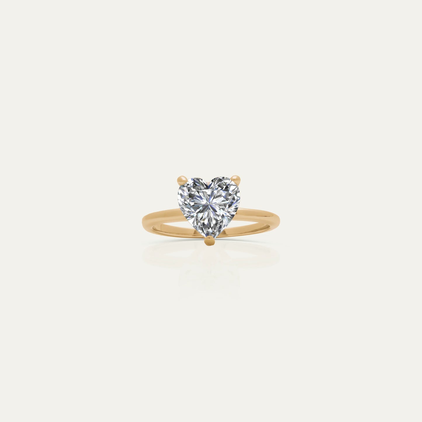 Goldmacher Elora 18k Gold Heart-Shaped 1ct Moissanite Solitaire Ring – Elegant and Timeless Design