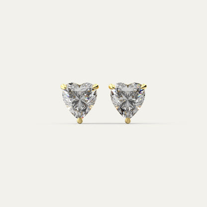 Goldmacher Elora 18k gold-plated heart moissanite stud earrings