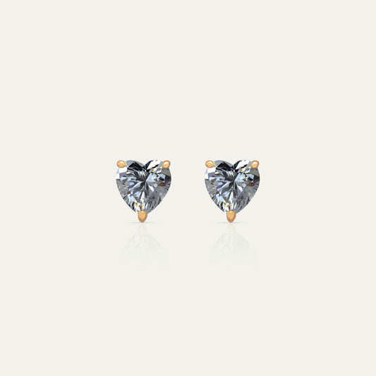 Goldmacher Elora 18k gold-plated heart moissanite stud earrings