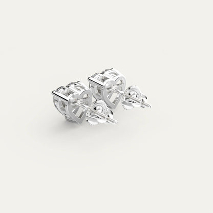 Goldmacher Elora 925 Silver Heart Moissanite Studs – Affordable, Lightweight Design for Everyday Minimalist Style or Bridal Accents.