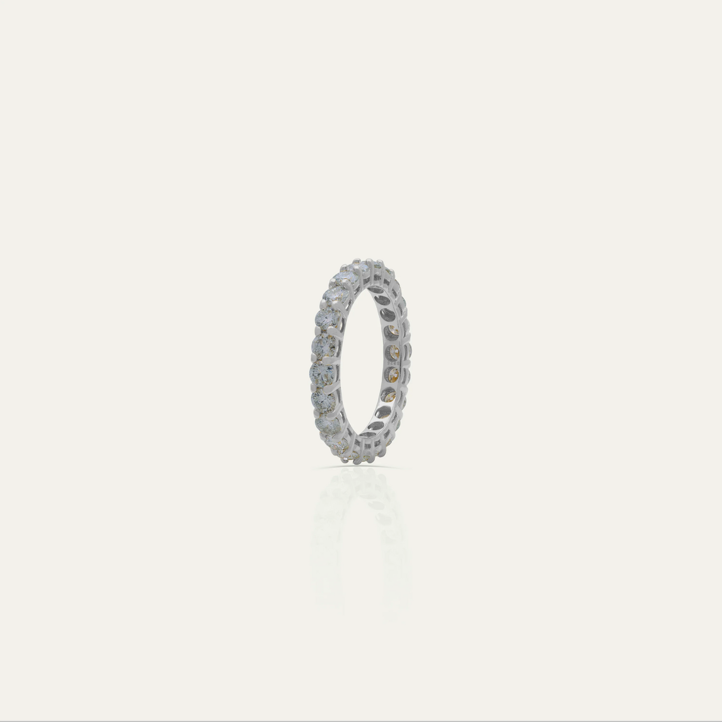 925 Sterling Silver Moissanite Eternity Band with 2.2ct Round Stones – Goldmacher Stardust Collection