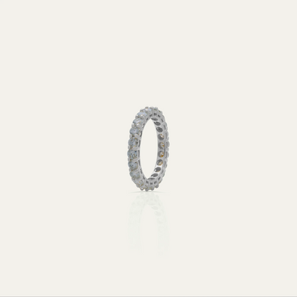 925 Sterling Silver Moissanite Eternity Band with 2.2ct Round Stones – Goldmacher Stardust Collection