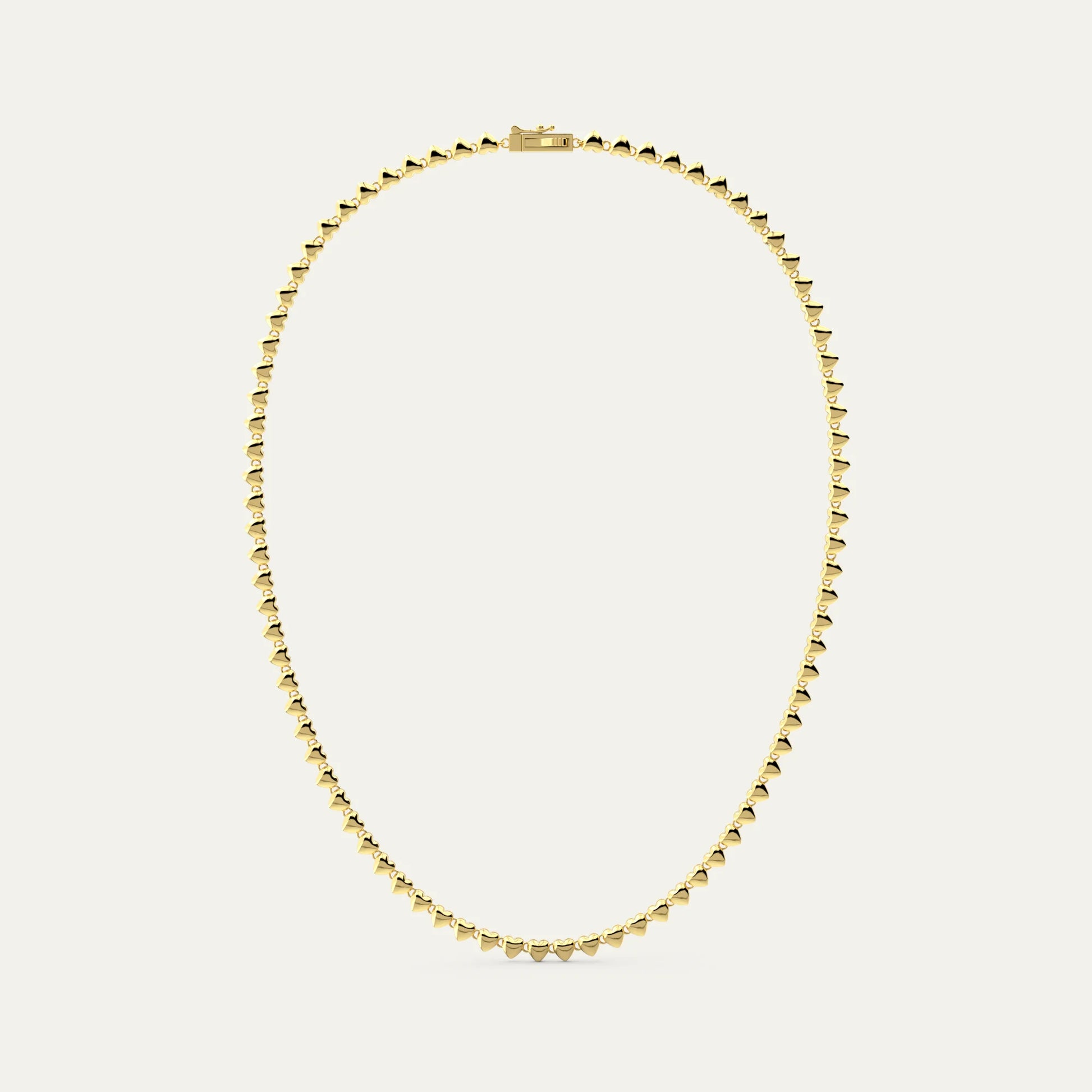 Goldmacher Heart String Necklace – 18K Gold Plated 925 Silver with Polished Heart-Shaped Link Chain
