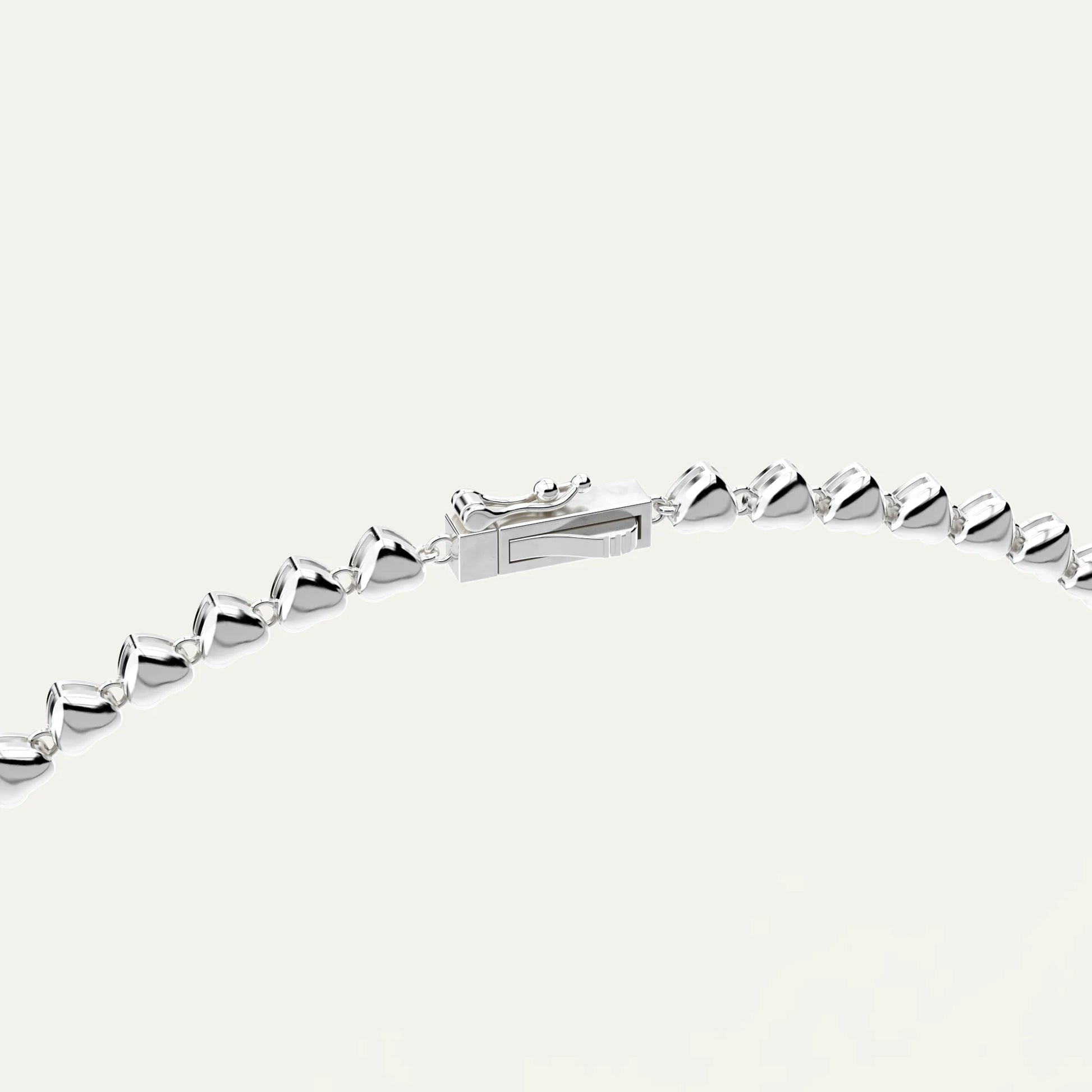 Goldmacher Heart String Necklace – Rhodium Plated 925 Silver Chain of Hearts for Romantic Styling