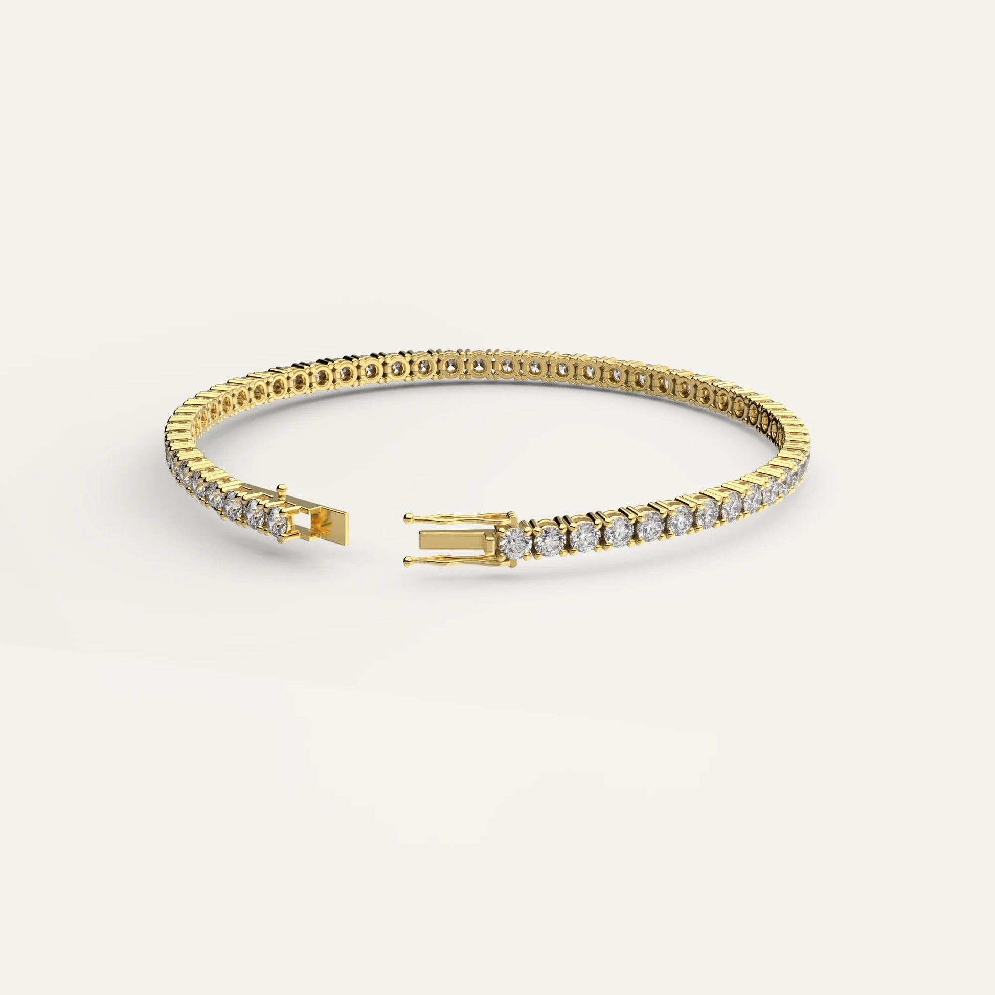 Classic 18k gold plated Linea bracelet by Goldmacher featuring hand-set zircon stones