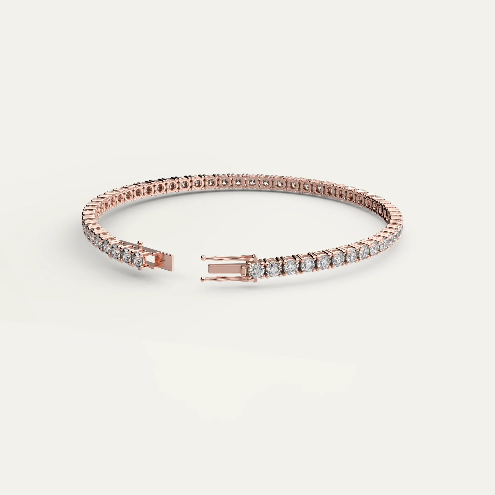  Goldmacher rose gold Linea bracelet – hand-set zircon row on 925 sterling silver