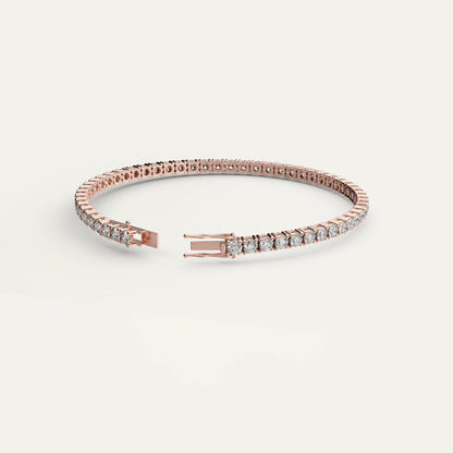  Goldmacher rose gold Linea bracelet – hand-set zircon row on 925 sterling silver