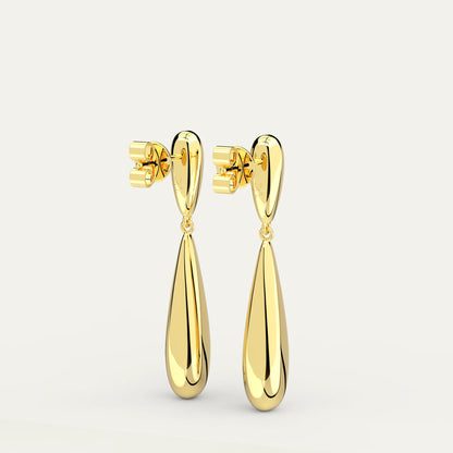 Goldmacher Long Drop Earrings – Elegant Long Form Earrings in 18K Gold for Modern Evening or Everyday Wear