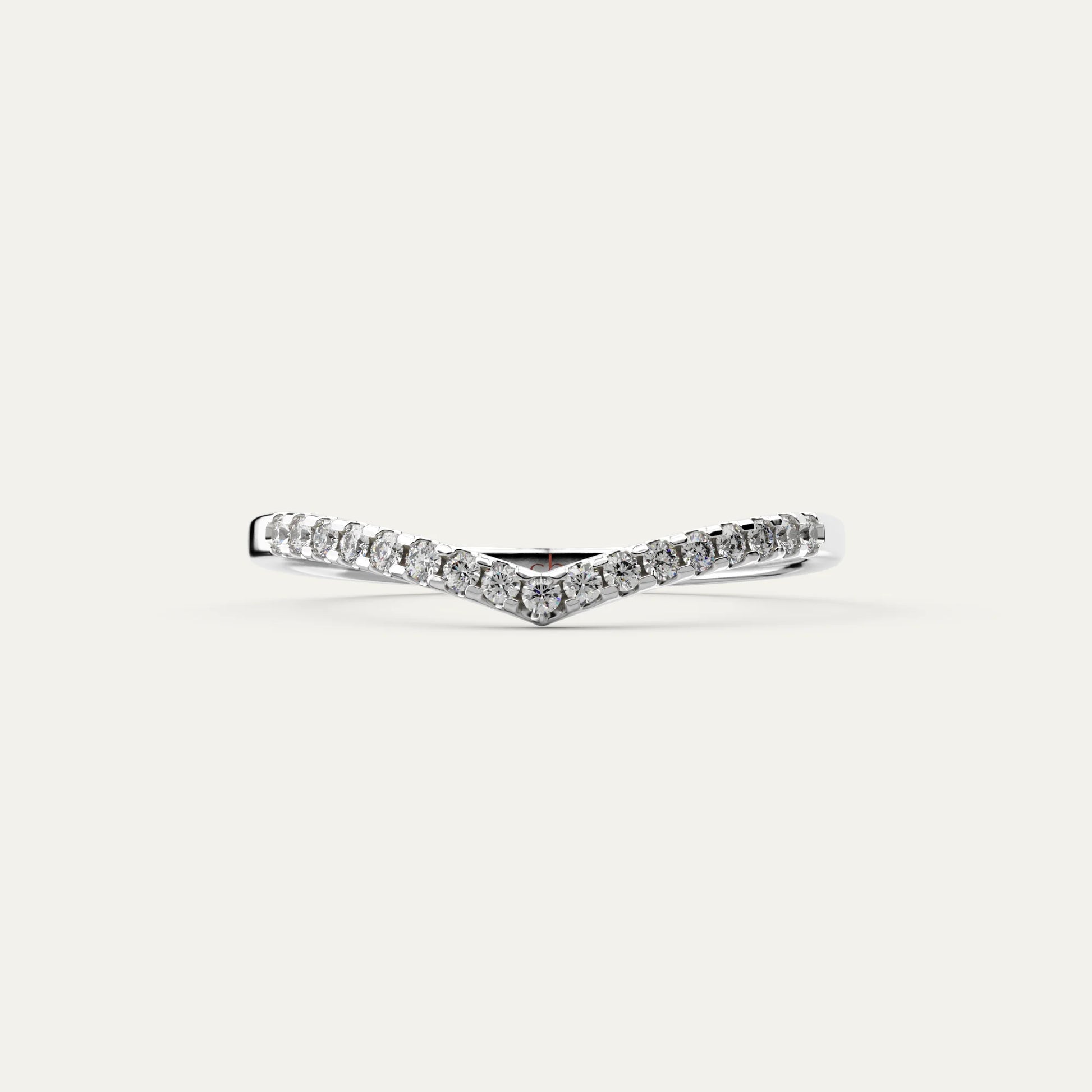 Goldmacher Lynx 925 Silver V-Shaped Ring – Pavé-Set Moissanite Stones for Modern, Geometric Elegance and Affordable Stacking.