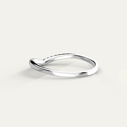 Goldmacher Lynx Sterling Silver V-Ring – Hypoallergenic Pavé Moissanite for Sensitive Skin, Minimalist Style, or Everyday Sparkle.