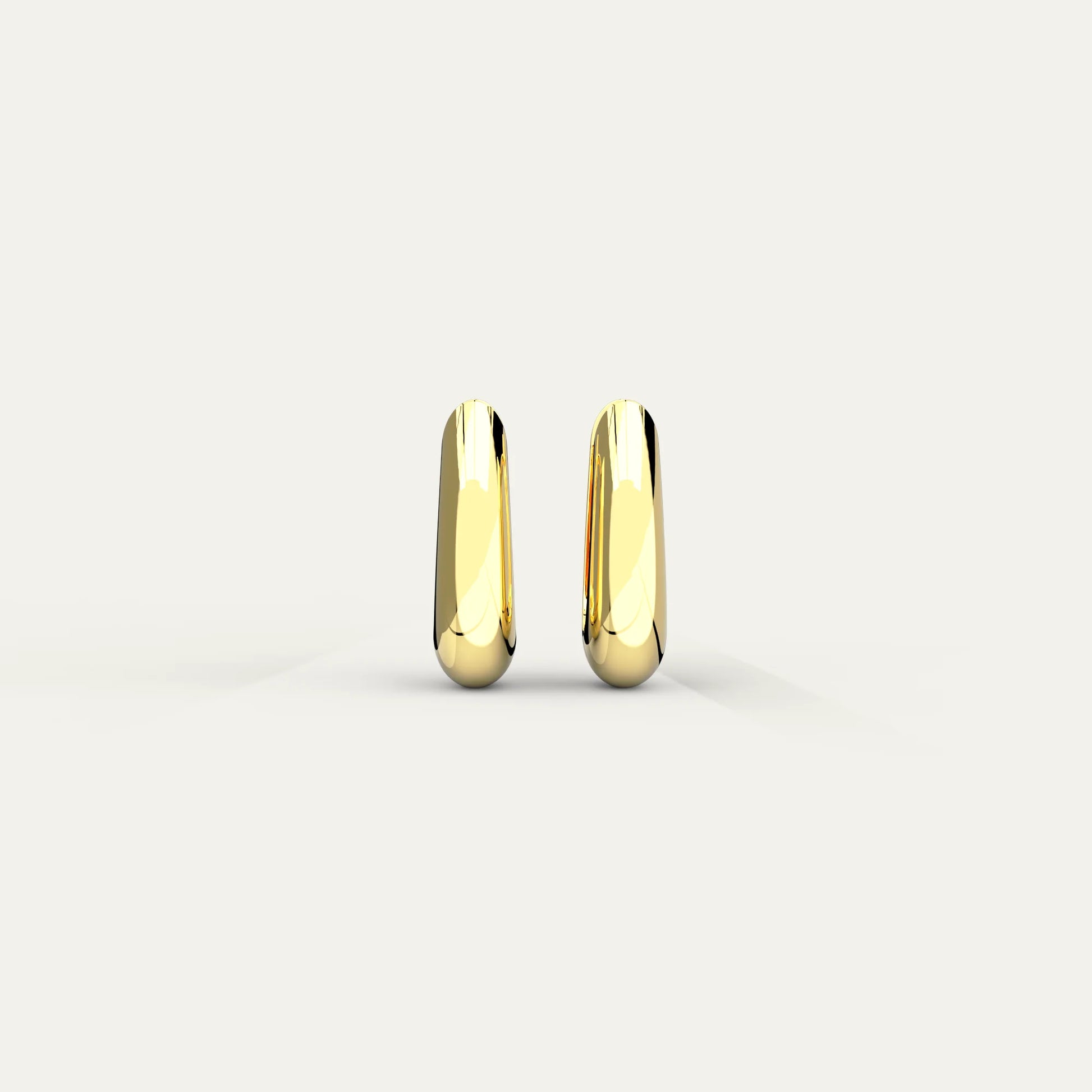 Gold Molten Drop Earrings – Elegant Curved Hoop with Contemporary Sculpted Profile