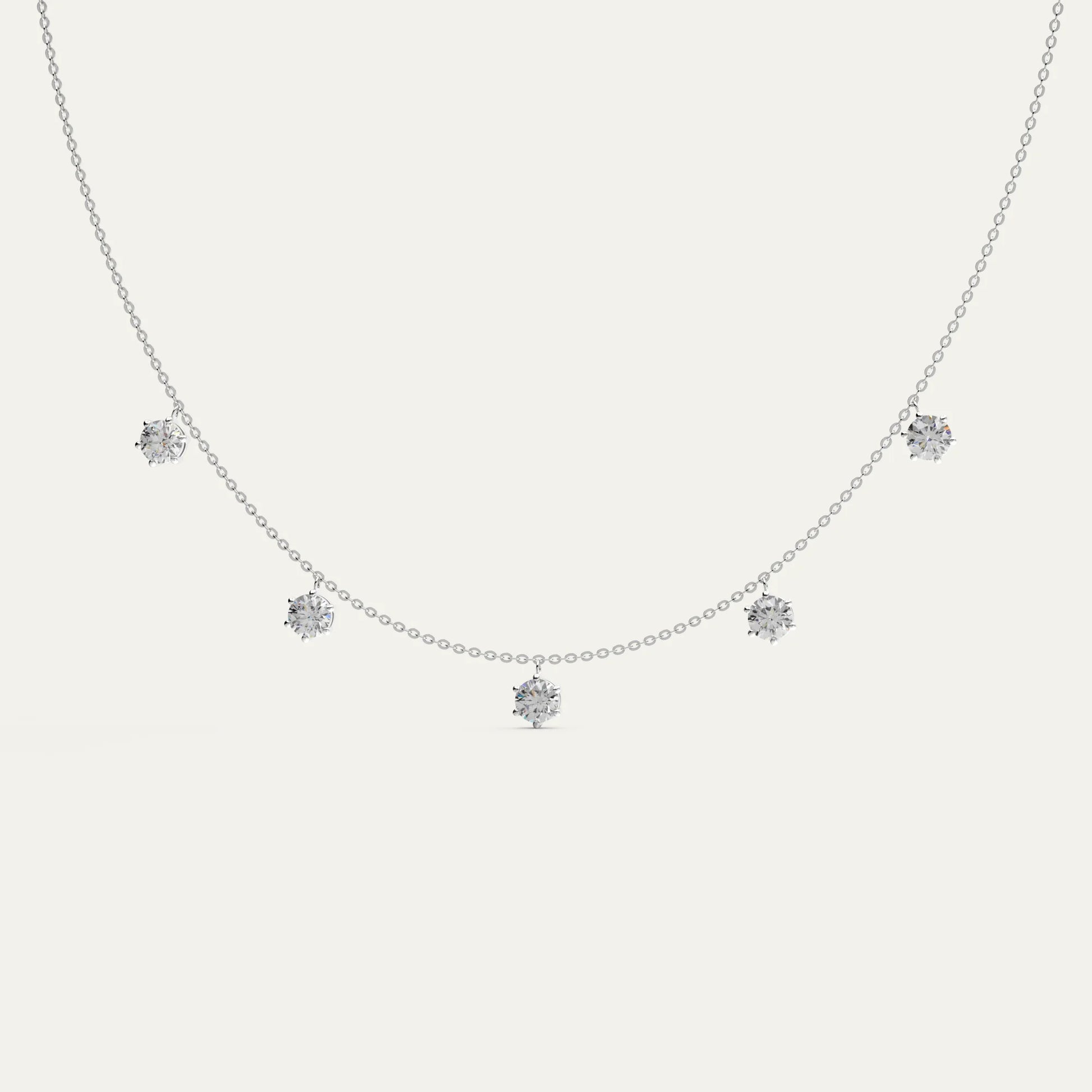 Phoebe necklace in 925 silver with five 0.5ct moissanite stones – timeless sparkle by Goldmacher
