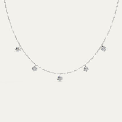 Phoebe necklace in 925 silver with five 0.5ct moissanite stones – timeless sparkle by Goldmacher