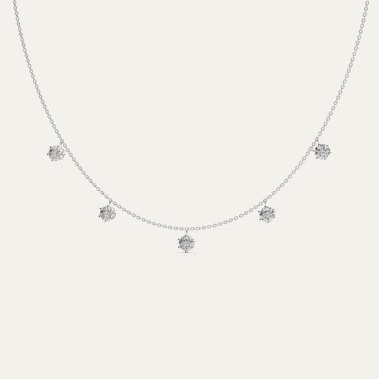 Phoebe necklace in 925 silver with five 0.5ct moissanite stones – timeless sparkle by Goldmacher