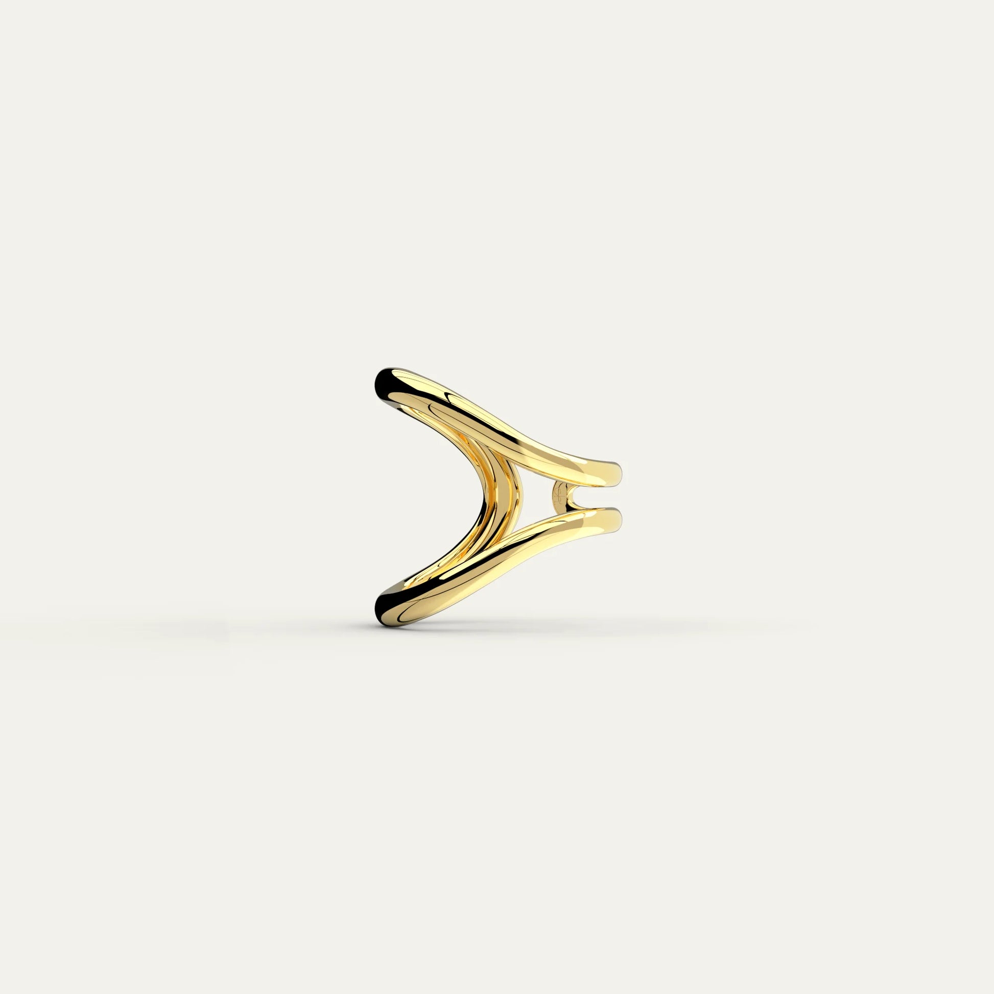Goldmacher Swirl Ring – 18K Gold Plated on 925 Sterling Silver with Abstract Sculptural Design