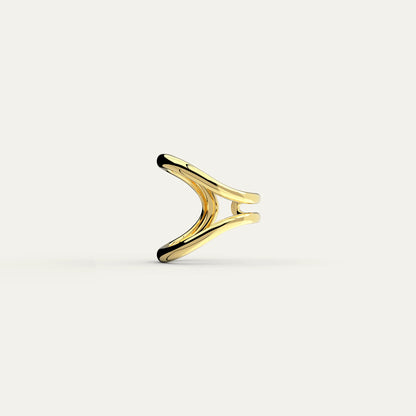 Goldmacher Swirl Ring – 18K Gold Plated on 925 Sterling Silver with Abstract Sculptural Design