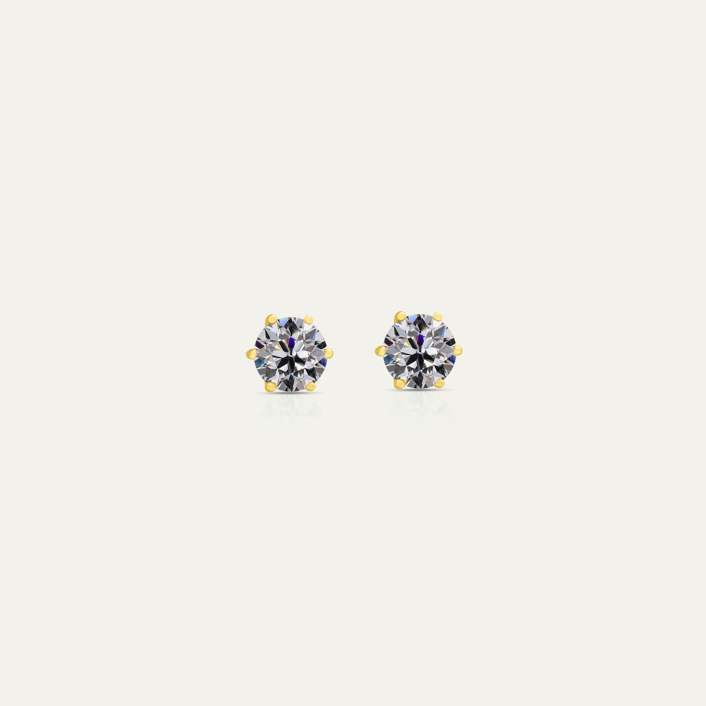 Goldmacher Zenith 0.5ct 5mm round moissanite stud earrings in 18k gold
