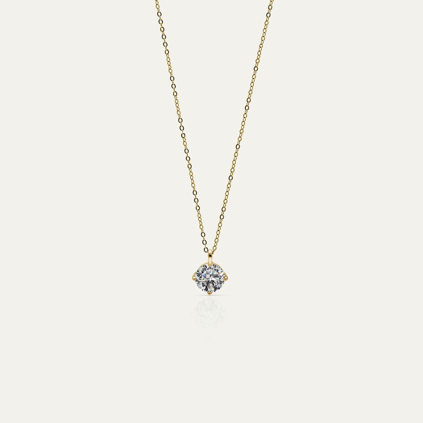 Goldmacher Zenith 3ct round moissanite solitaire pendant necklace in 18k gold
