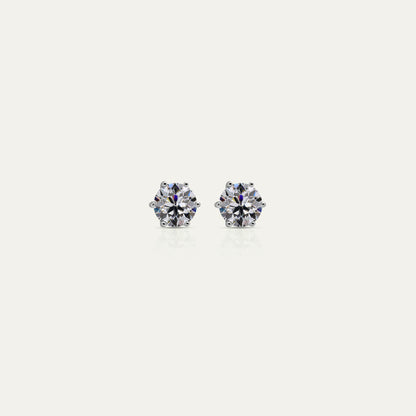 Goldmacher Zenith 0.5ct 5mm round moissanite stud earrings in 925 silver
