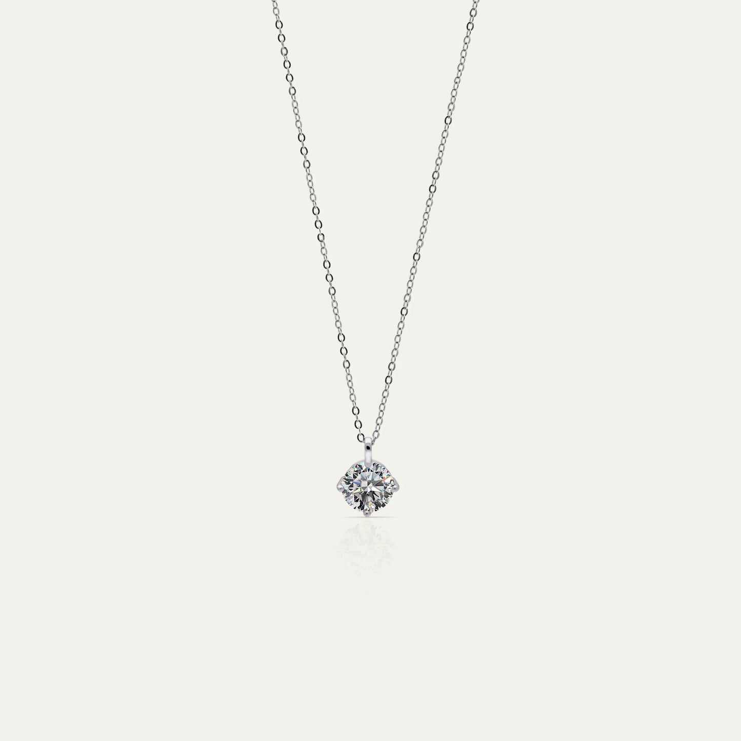 Goldmacher Zenith 3ct round moissanite solitaire pendant necklace in 925 silver