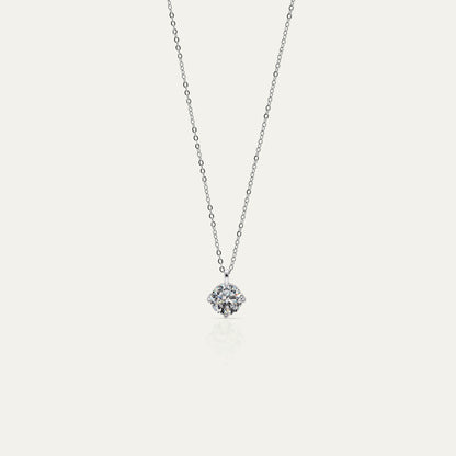 Goldmacher Zenith 3ct round moissanite solitaire pendant necklace in 925 silver