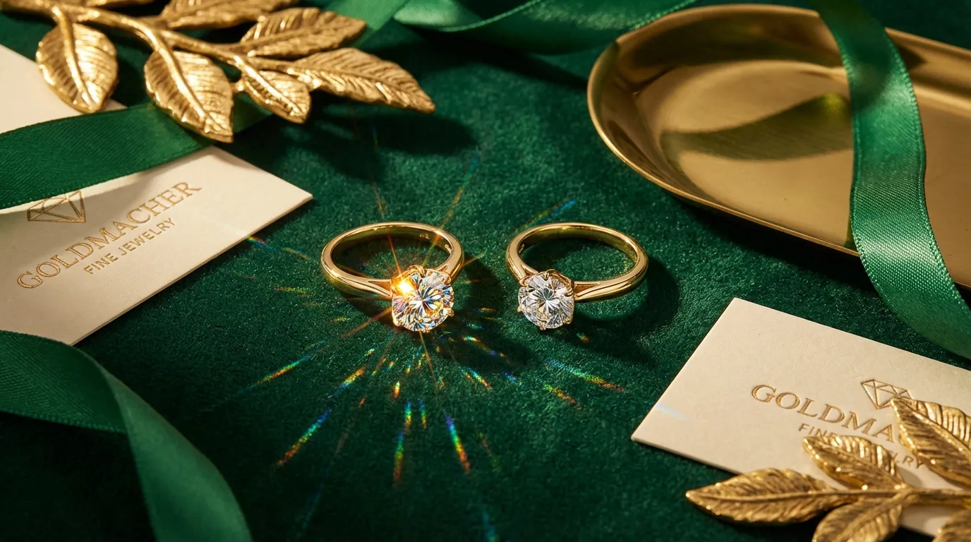 Moissanite vs cubic zirconia gemstones compared side by side