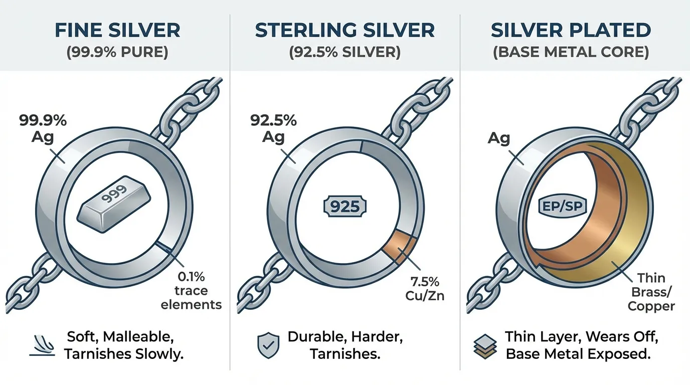 Sterling silver vs silver-plated comparison — understanding the differences