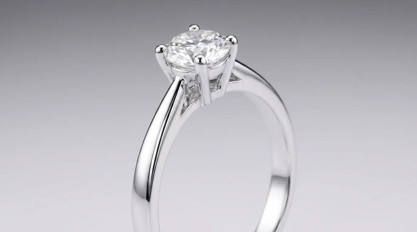 Rhodium plated 925 sterling silver ring — bright white metallic finish close-up