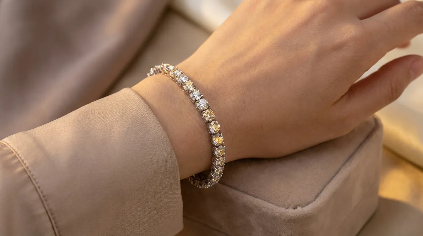 moissanite tennis bracelet in sterling silver